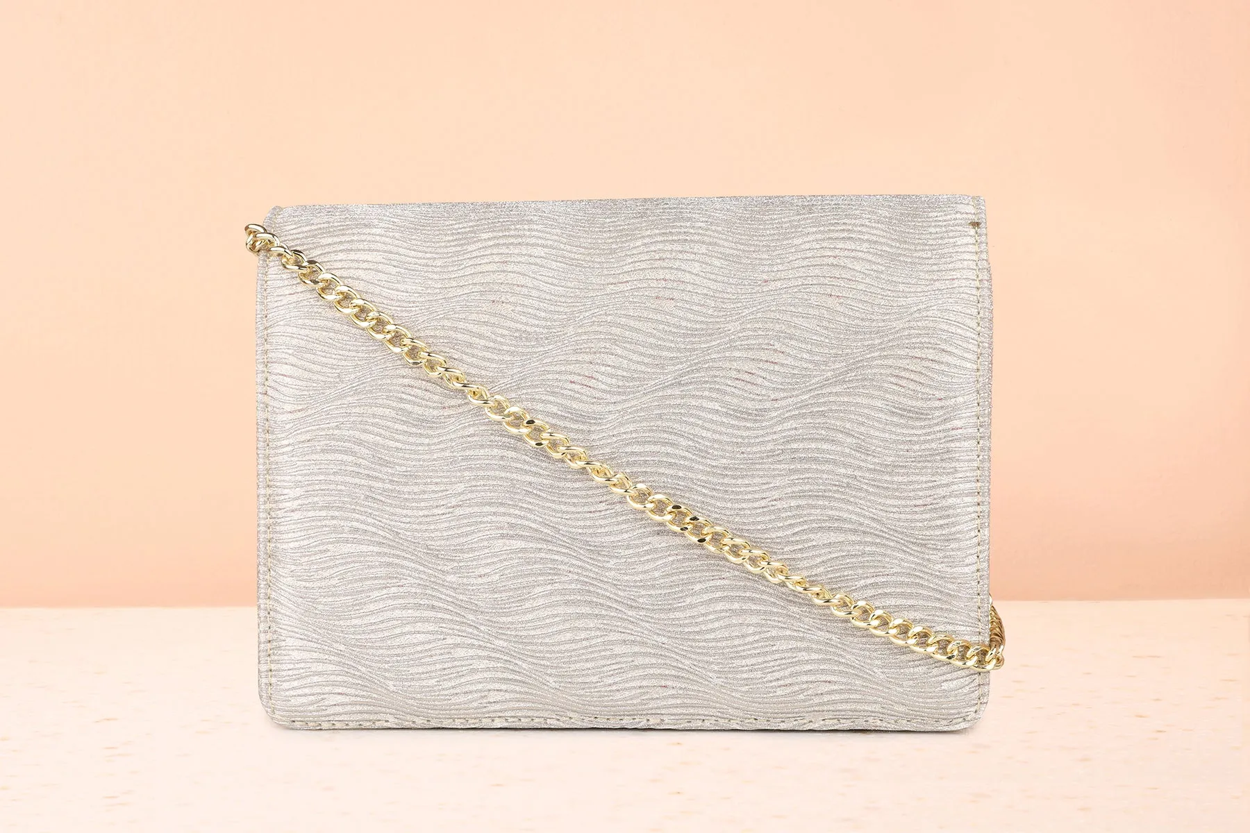 Women Gold-Toned Shimmer Box Clutch