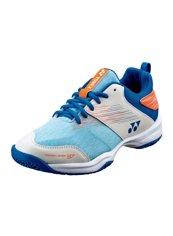 Yonex Power Cushion 37 Badminton Shoes (White/Blue)