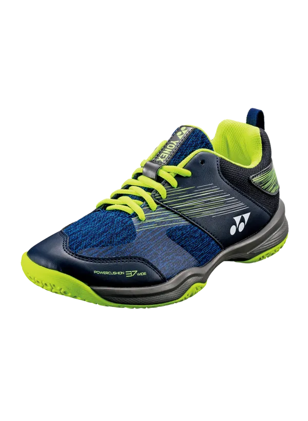 Yonex Power Cushion 37 Wide Badminton Shoes (Navy/Yellow)